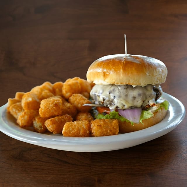 Tri Blend Angus Burger.