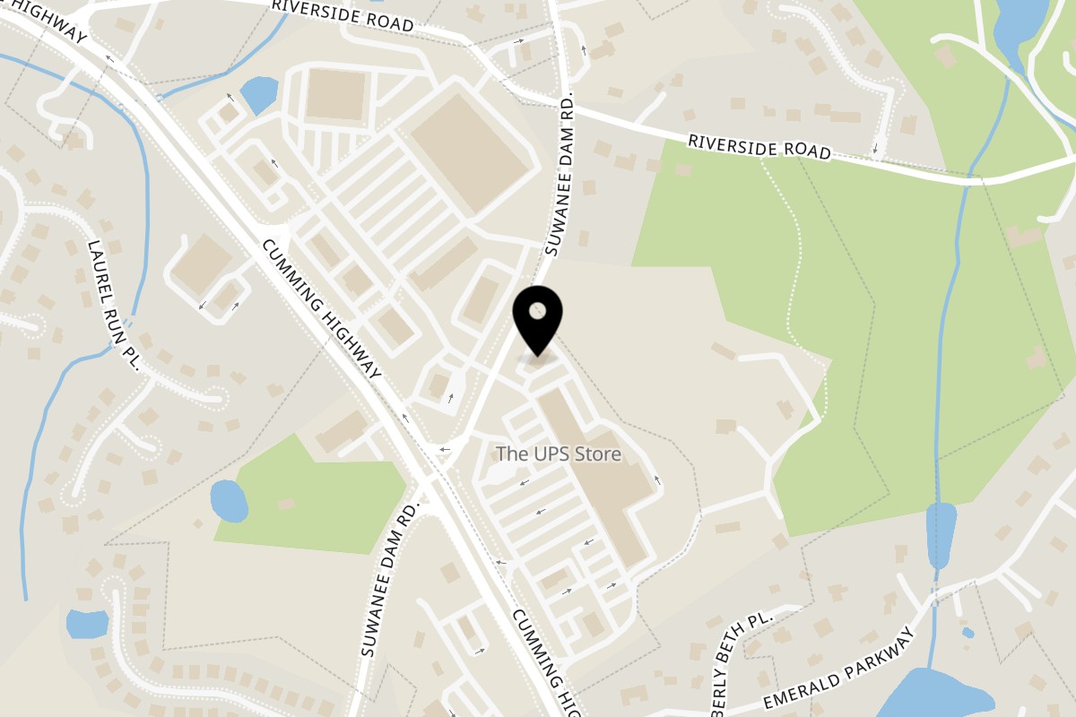 Map showing the location of The Tavern at Sugar Hill on 5915 Suwanee Dam Rd in Buford